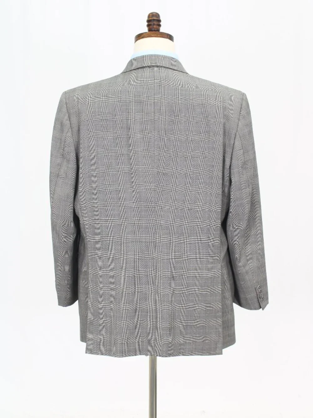 Jack Victor 44R 38x28 Gray Full Suit 3-Button Check R927